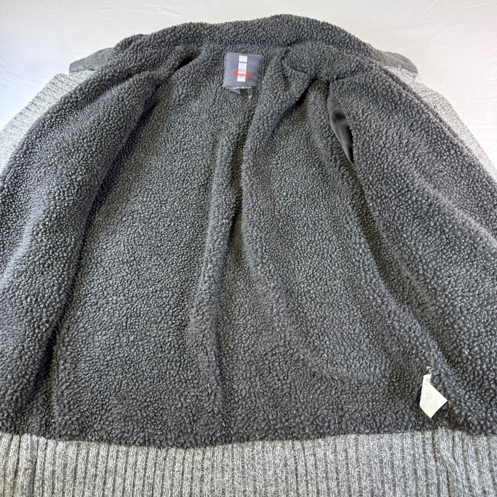 Buffalo Sweater Cardigan Jacket Men's Size Small Gray Fair Isle Sherpa Lined - Picture 4 of 8